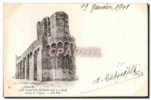 Cartes postales Les Saintes Maries de la Mer Abside de l'eglise