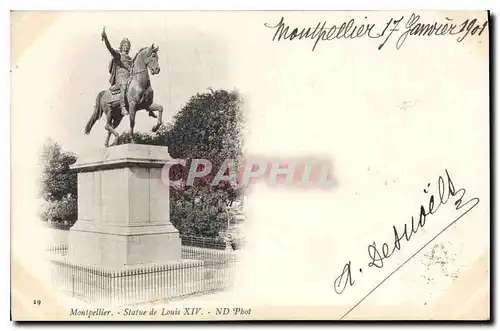 Cartes postales Montpellier statue de Louis XIV