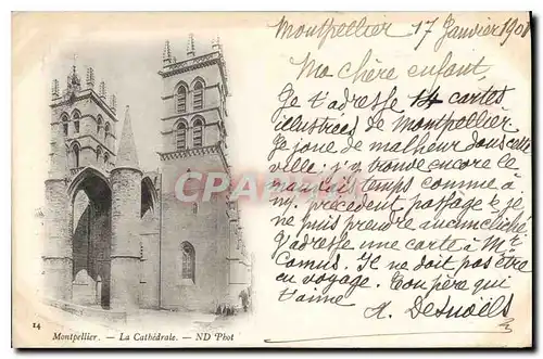 Cartes postales Montpellier la Cathedrale