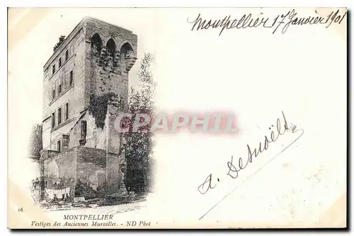 Cartes postales Montpellier Vistiges des Anciennes Murailles