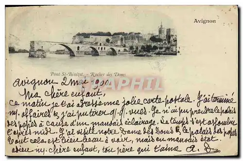 Cartes postales Avignon Pont St Benezet Rocher des Doms