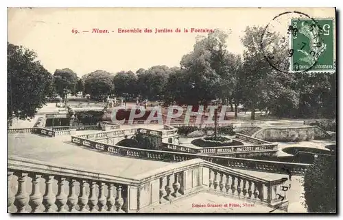 Ansichtskarte AK Nimes Ensemble des Jardins de la Fontaine