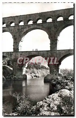 Moderne Karte Le Pont du Gard Gard Aqueduc romain construit avant l'ere chretienne sur l'ordre d'Agrippa pour