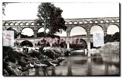 Moderne Karte Le Pont du Gard Gard Aqueduc romain construit avant l'ere chretienne sur l'ordre d'Agrippa pour