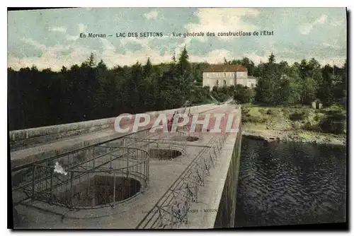 Cartes postales En Morvan Lac des Settons vue generale des constructions de l'Etat