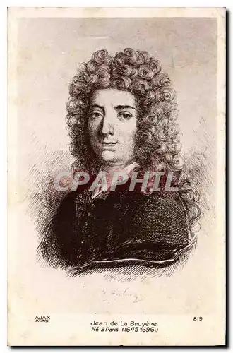 Cartes postales Jean de la Bruyere ne a Paris 1645 1696