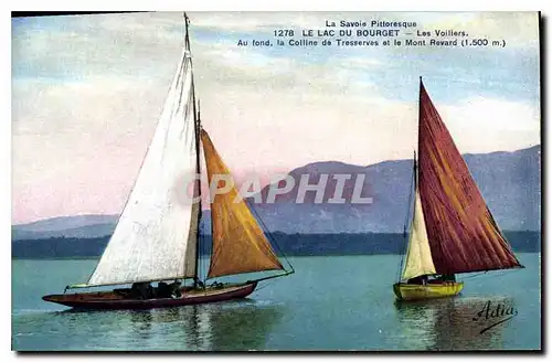 Ansichtskarte AK La Savoie Pittoresque le Lac du Bourget les Voillers Au fond la Colline de Tresserves et le Mont