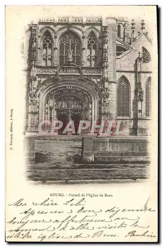 Cartes postales Bourg Portail de l'eglise de Brou