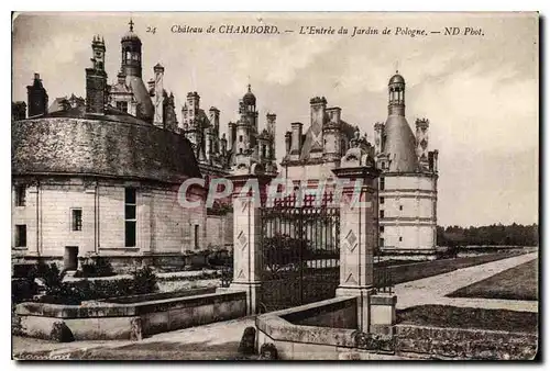 Cartes postales Chateau de Chambord l'Entree du jardin de Pologne