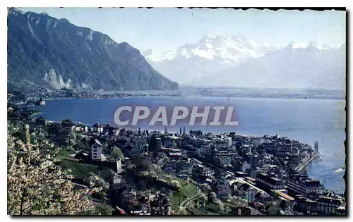 Cartes postales Montreux vue generale et les Donts du Midi