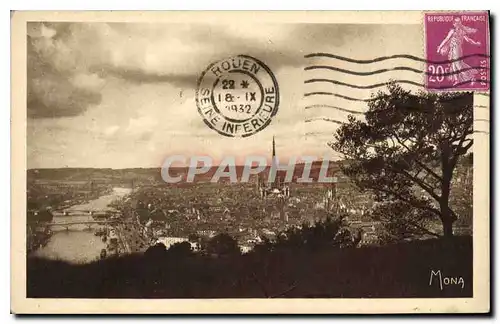 Cartes postales Les Petits Tableaux de Normandie Rouen la Ville Musee Panorama sur la Seine et la Ville pris de