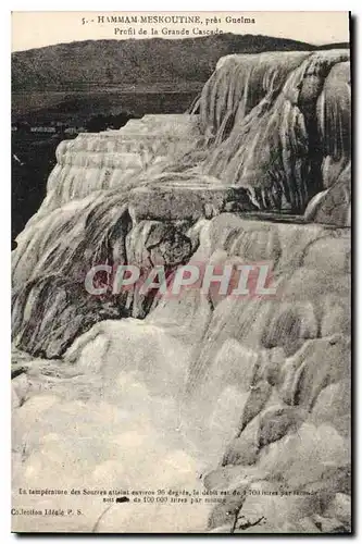 Cartes postales Hammam Meskoutine pres Guelma profil de la Grande Cascade