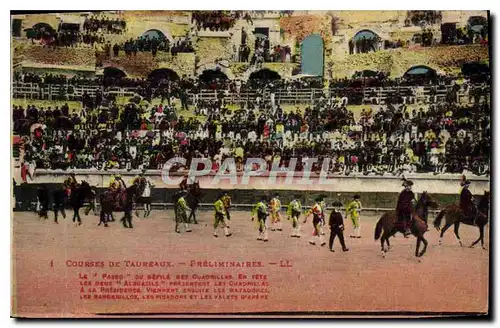 Cartes postales Courses de Taureaux Preliminaires Corrida