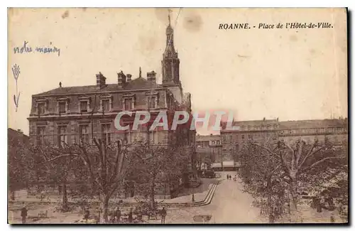 Cartes postales Roanne Place de l'hotel de Ville