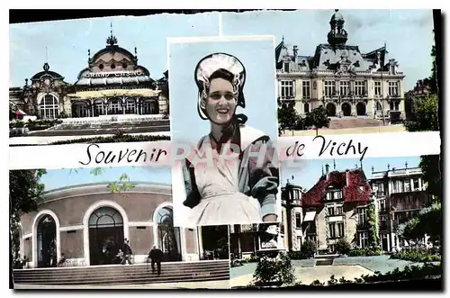 Cartes postales Vichy Allier Reine des Villes d'Eaux le Casino l'hotel de Ville Source Hopital Pavillon Sevigne