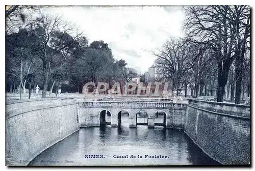 Ansichtskarte AK Nimes Canal de la Fontaine