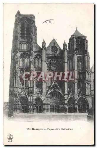 Cartes postales Bourges Facade de la Cathedrale