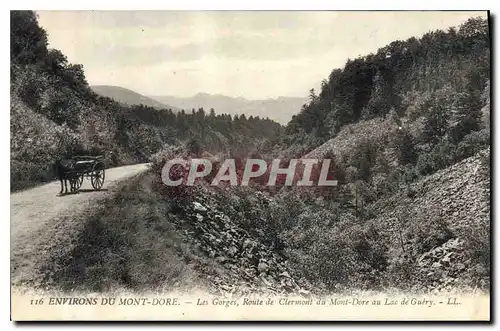 Cartes postales Environs du Mont Dore les Gorges Route de Clermont du Mont Dore au Lac de Guery