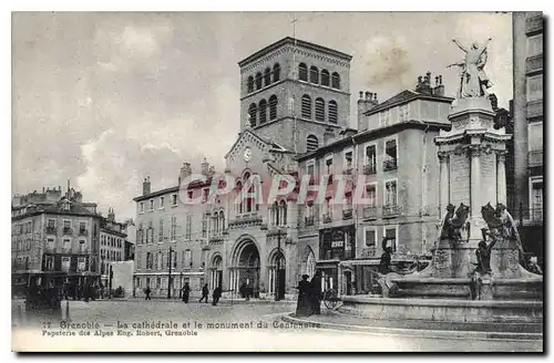 Cartes postales Grenoble la Cathedrale et le Monument du Centenaire