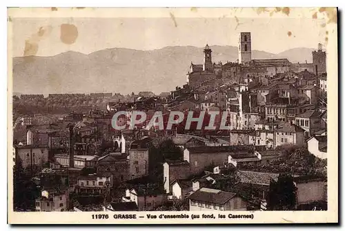 Cartes postales Grasse vue d'ensemble au fond les Casernes