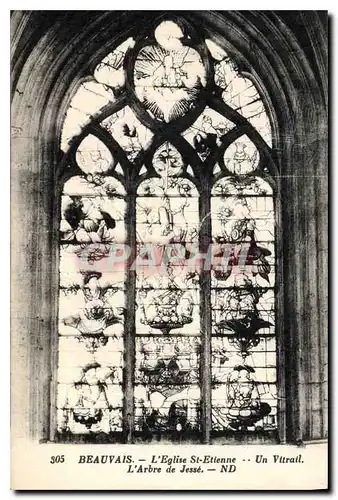 Cartes postales Beauvais l'Eglise St Etienne Un Vitrail l'Arbre de Jesse