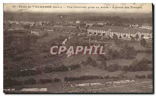 Cartes postales Camp du Valdahon Doubs Vue generale prise en avion Arrivee des Troupes
