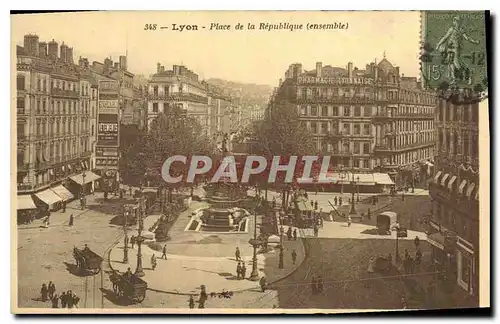 Cartes postales Lyon Place de la Republique ensemble