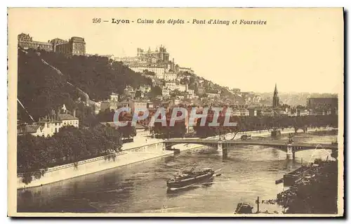 Ansichtskarte AK Lyon Caisse des depots Pont d'Ainay et Fourviere