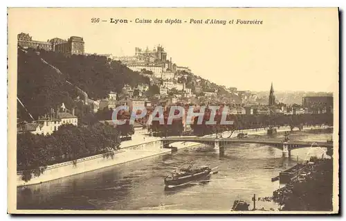 Cartes postales Lyon Caisse des depots Pont d'Ainay et Fourviere