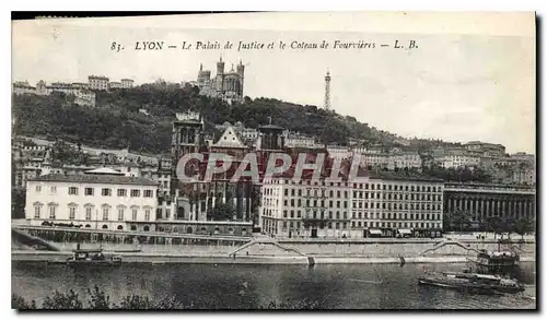 Cartes postales Lyon Le Palais de Justice et le Coleau de Fourvieres