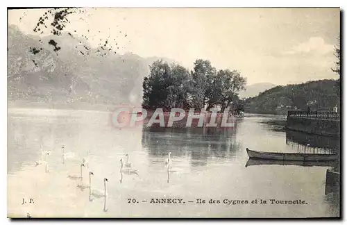 Ansichtskarte AK Annecy Ile des Cygnes et la Tournette