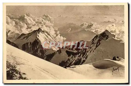 Ansichtskarte AK Massif du Mont Blanc Coucher de soleil vu du Refuge Vallot