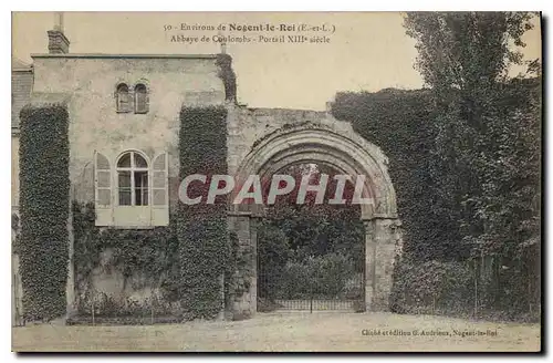 Cartes postales Environs de Nogent le Roi Abbaye de Coulombs Portail