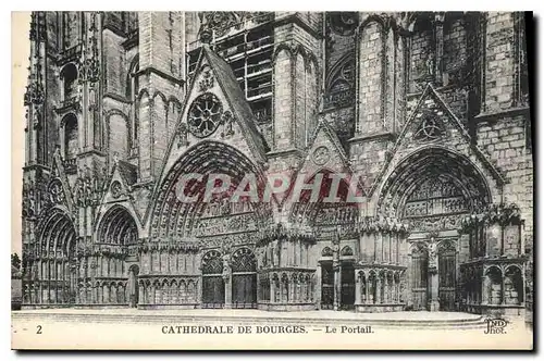 Cartes postales Cathedrale de Bourges Le Portail