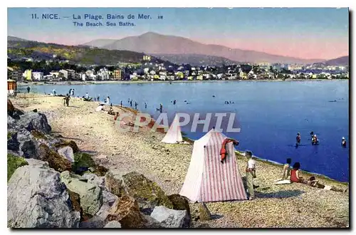 Cartes postales Nice La Plage Bains de Mer