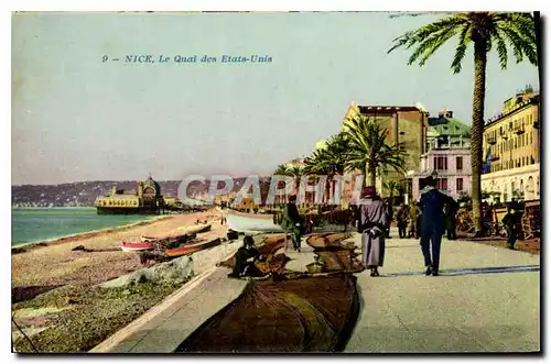 Cartes postales Nice Le Quai des Etats Unis Peche Pecheur