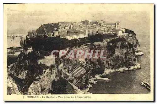 Cartes postales Monaco Le Rocher Vue prise de l'Observatoire