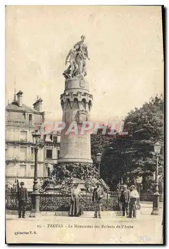 Cartes postales Troyes Le Monument des Enfants de l'Aube