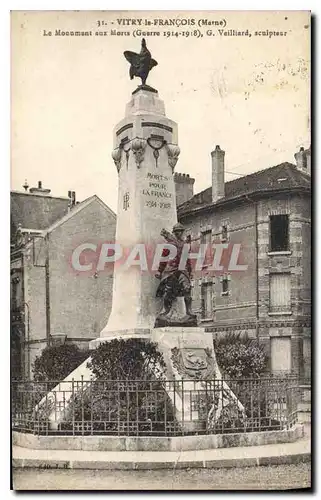 Cartes postales Vitry la Francois Marne Le Monument aux Morts Guerre 1914