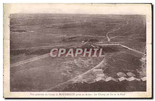 Cartes postales Vue generale du Camp de Mourmelon prise en Avion Le Champ de Tir et le Bled