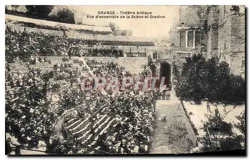 Cartes postales Orange Theatre Antique Vue d'ensemble de la Scene et Gradins