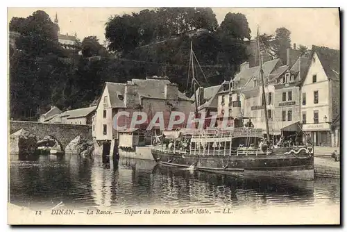 Cartes postales Dinan La Rance Depart du Bateau de Saint Malo