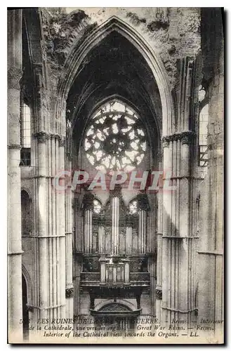 Ansichtskarte AK Les Ruines de la Guerre Reims Interieur de la Cathedrale