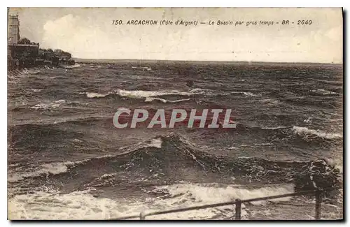 Cartes postales Archachon Cote d'Argent Le Bassin par gros temps