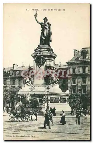 Cartes postales Paris Statue de la Republique