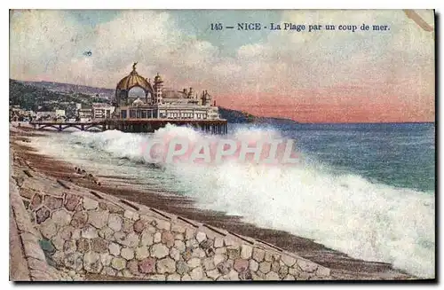 Cartes postales Nice La Plage par un coup de Mer