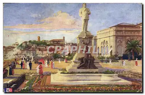 Ansichtskarte AK Cannes Le Casino et le Monument d'Edouard VII