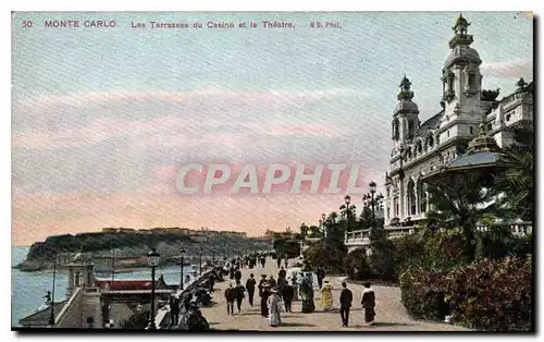 Cartes postales Monte Carlo Les Terrasses du Casino et le Theatre