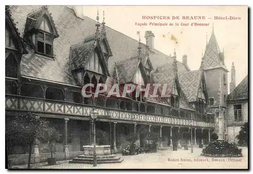 Cartes postales Hospices de Beaune Hotel Dieu Facade Principale de la Cour d'Honneur