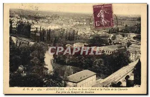 Cartes postales Angouleme Le Pont de Saint Cybard et la Vallee de la Charente Vue prise du Rempart de Beaulieu